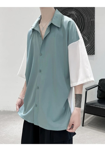 Camisa De Manga Tres Cuartos Para Hombre, Blusa De Manga Cor