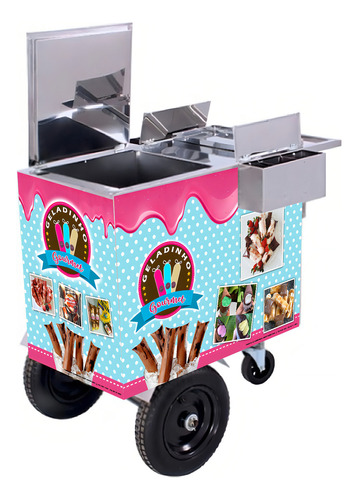Carrito de helado de açai de 96 litros