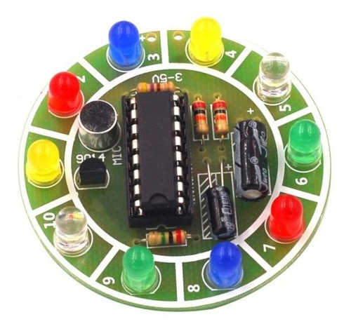Control de voz CD4017 Kit de Luz LED giratorio electrónico kit para armar uno mismo de fabricación 