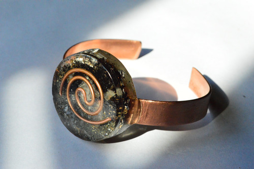 Orgon Brazalete Turmalina Pirita De Hierro Cuarzo Cobre