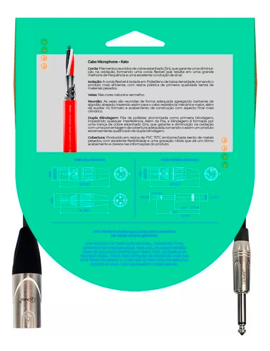 Cabo De Instrumento Desbalanceado Xlrm P10 Kato K2 7 Metros