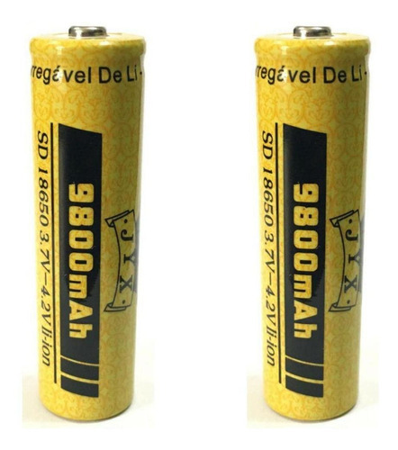 2 Baterias Recarregáveis Jyx 18650 3,7v - 4,2v 9800 Mah