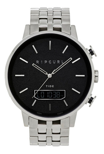 Relógio Ripcurl Detroit Tide Digital Anadigi A1146 Prata Aço