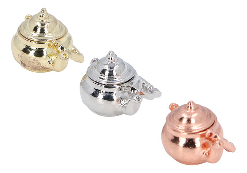 Dollhouse Accessory Kettle, 3 Unidades, Tamaño 1:12 Para Té