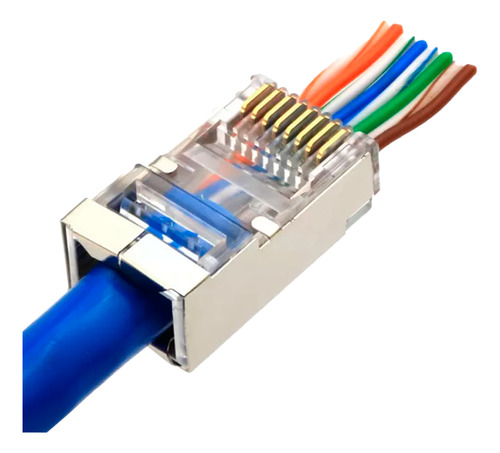 Conectores De Paso Cambo Ez Rj-45 Plug Cat6 Blindados 100u.