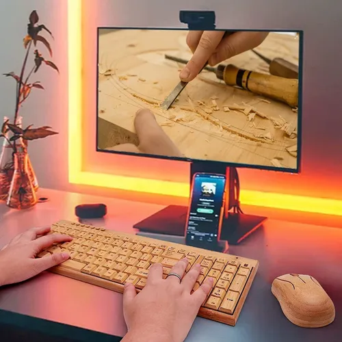 Mouse Smart Tech, Marron/con Teclado/inalambrico/nano Usb