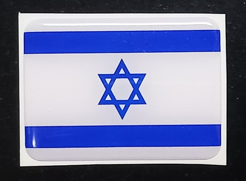 Bandeira Adesivo Israel Resinada Bandeirinha Relevo Colante