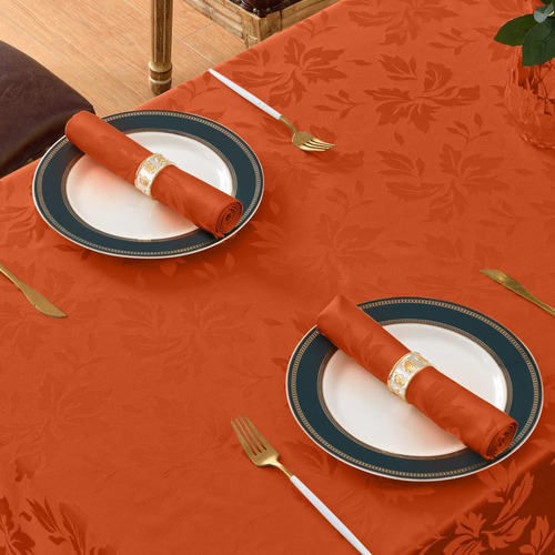 Mantel Rectangular De Jacquard De Otoño, Mantel Impermeable