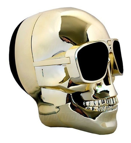 Altavoz Bluetooth estilo calavera dorada de calidad de 10 W