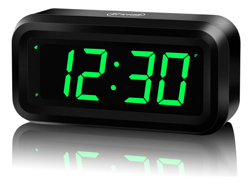 Reloj Despertador Led Verde De 1.2 Ajustable Noche Tenue Pil