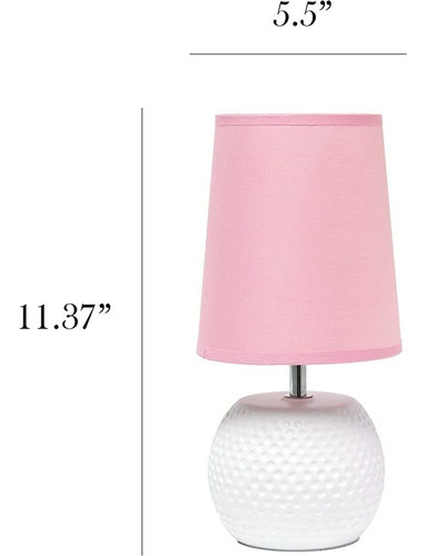 Simple Designs Lt2084-pnk Mini Lámpara De Mesa De Noche De C
