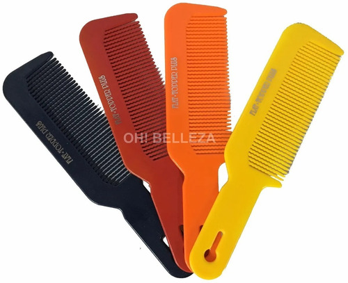 4 Peines Flat Top Plus Colores Surtidos Plástico Barberia