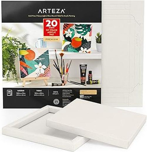 Arteza Bloc De Lienzo Plegable De Papel Acrílico 9.5 X