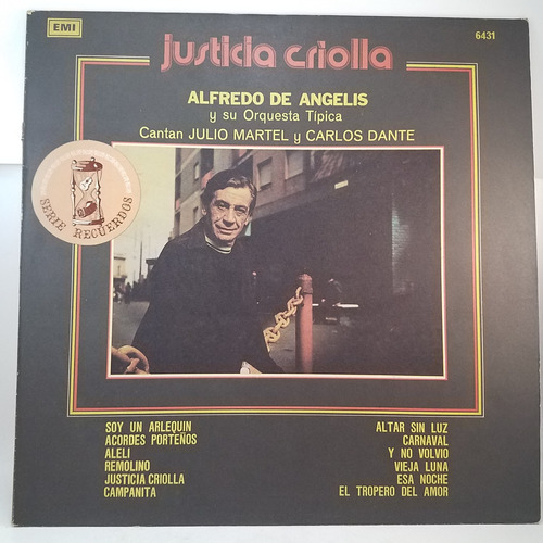 Alfredo De Angelis Justicia Criolla  Vinilo Martel Tango Ex