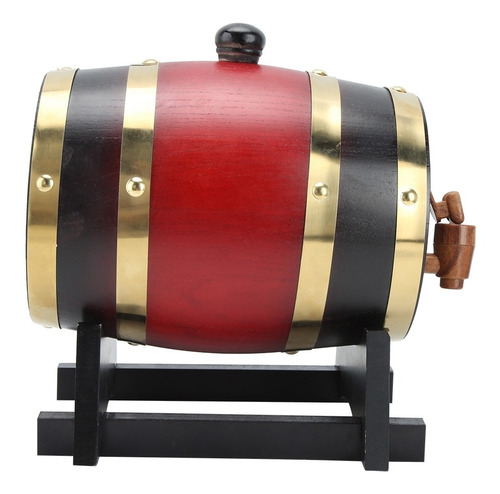 Imagen 4 de 10 de Barril De Vino De Madera 1.5l Hogar Mini Cubo De Barril De M