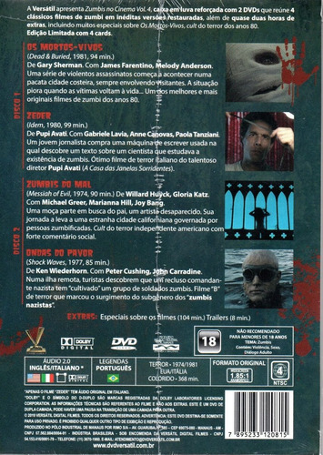 Dvd Zumbis No Cinema 4 C/cards - Versatil - Bonellihq L19