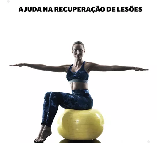 Bola Suiça Pilates 65cm Com Bomba Yoga Abdominais 150kg