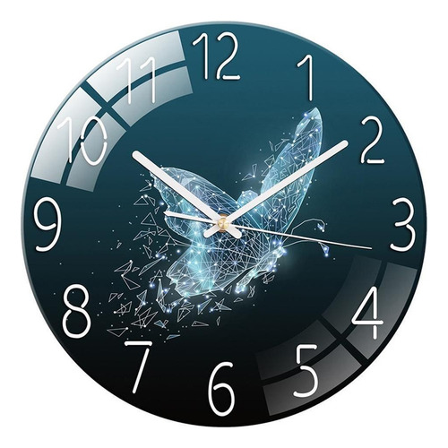 Reloj De Pared De De Vidrio Moderno, Péndulo, Sala Mariposa