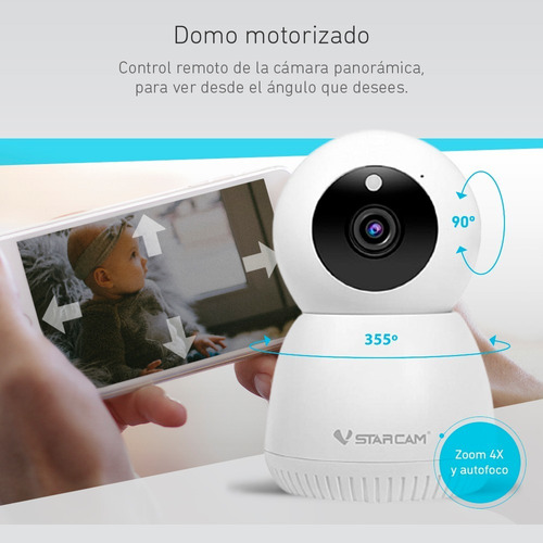 Imagen 3 de 9 de Camara Ip Wifi Inalambrica Motorizada Domo Hd Seguridad P2p Dvr Ir Sd Vstarcam
