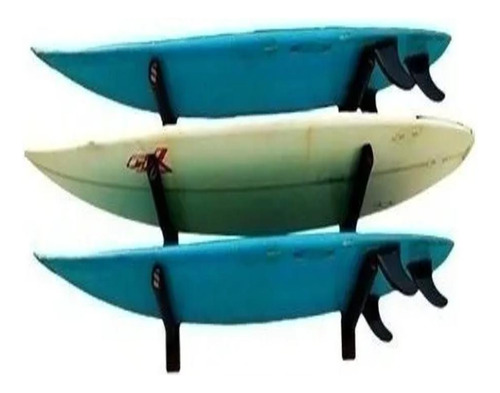 Suporte De Parede Madeira Para 3 Pranchas De Surf