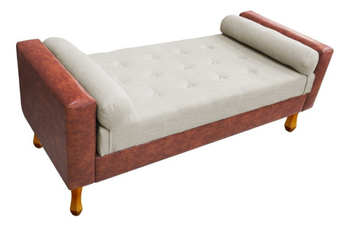 Recamier Félix King Size 195cm Corano Nozes E Linho Bege-adj