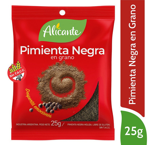 Alicante Pimienta Negra En Grano X 25 Gr