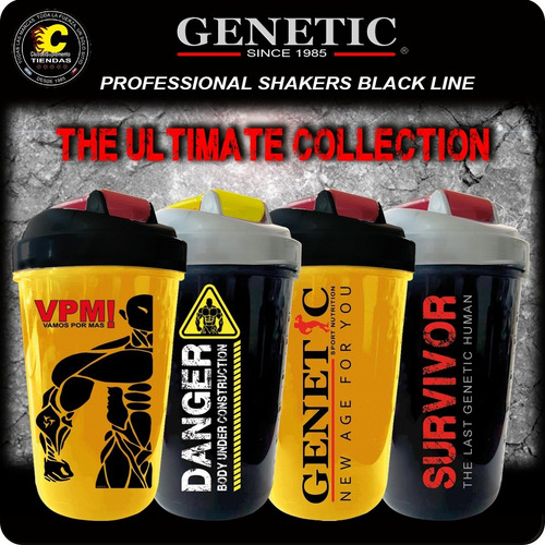 Imagen 5 de 10 de 10 Vasos Shaker Black Glory Genetic 600ml Proteína Sin Grumo