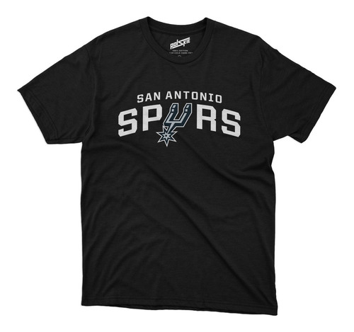 Remera Basket Nba San Antonio Spurs Negra Logo Completo
