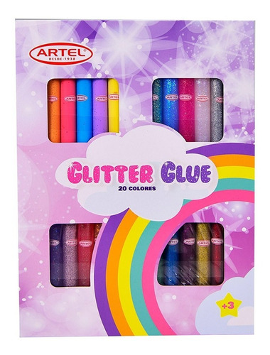 Set Glitter Glue Artel  20 Colores