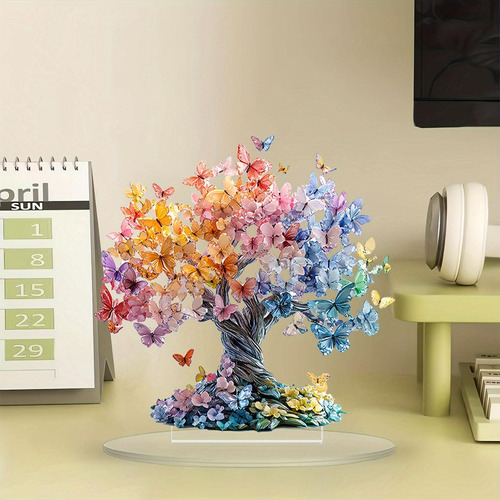 Adorno De Mesa De Árbol De La De Mariposa, Decoración 2d,