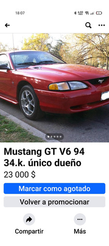 Ford Mustang Rojo V. 5 Único Dueño, Vende