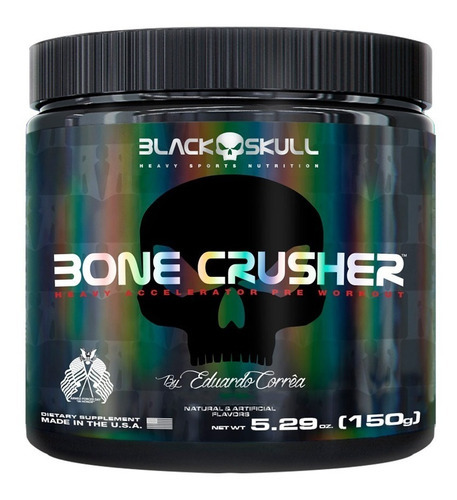 Pré Treino Bone Crusher 30 Doses - Black Skull Sabor Fruit punch