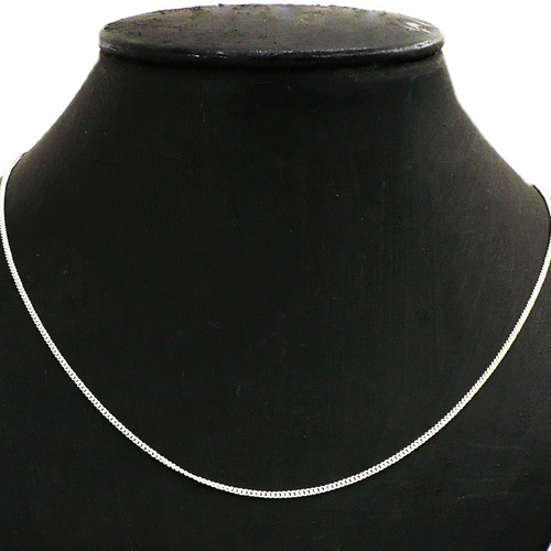Cadena De Plata Hombre Mujer Chata Eslabon Cubano 60 Cm Color Plateado
