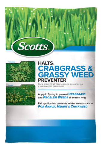 Scotts  fertilizante Halts Crabgrass & Grassy Antirretorno 