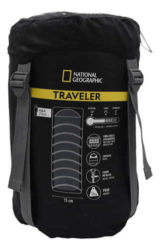 Sleeping Bag Bolsa Dormir National Geographic Traveler -13°c Azul Derecho