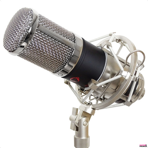 Micrófono Condenser Electret Profesional Soporte Funda Hapa