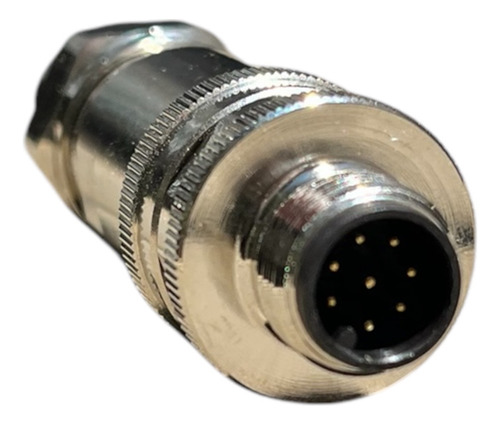 Conector Metalico Apantallado M12 8 Pines Hembra Macho 8 Pines Macho