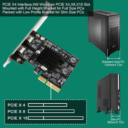 2 Puertos Usb-c Pcie Usb 3.1 Gen 2 A 10 Gbps De Máxima Ve...