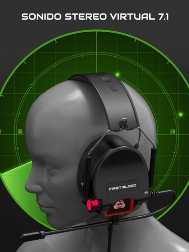 Imagen 6 de 8 de Headset Gamer 7.1 Usb Rgb - Ajazz Ah10 Negro