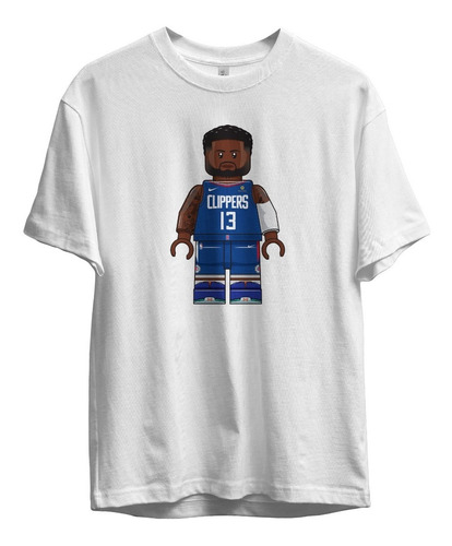 Remera Nba Paul George Clippers Lego Algodon Blanca