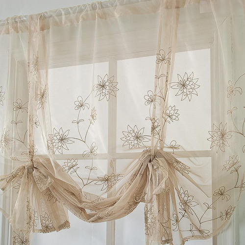 2 Cortina Cortina Cortina Shirred Cortina Flores (117x160cm)