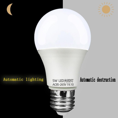 Bombilla Led E27 Con Sensor De Amanecer Automático De 4