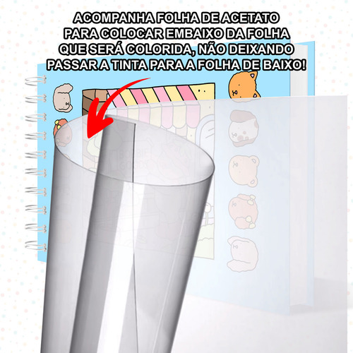 Livro Colorir Bobbie Goods Ursinho 50 Folhas Com 50 Desenho Azul-celeste