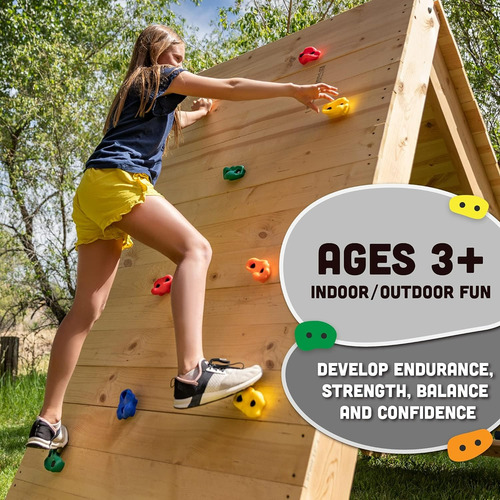 Pack 32 Presas Piedra Escalada Niño De Resina Con Tuercas