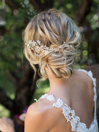 Asooll Boda Flor Cristal Novia Peine Para El Cabello Accesor