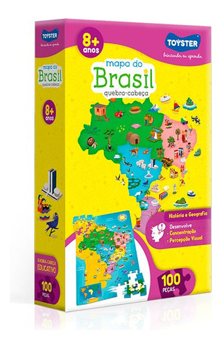 Quebra-cabeça - Brasil - 100 Peças - Toyster