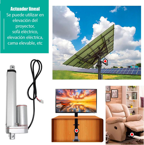 Tecneu Actuador Lineal Motor 150kg Torque 300mm 12v 3a 36w Aluminio