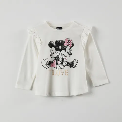 Polera Manga Larga Niña Minnie The Love Beige Minnie