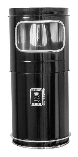 Spiro Inox Bote Para Basura Acero Inox Negro 20x48cm/10lts.