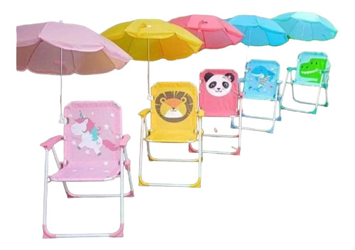 Silla Plegable Para Niños Camping Animales Niños, Sombrilla